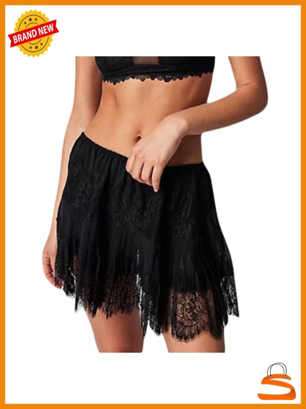 Lace Mini Skirt Low Rise Half Slip Underskirt Ruffle Pleated Flowy Y2K Layered